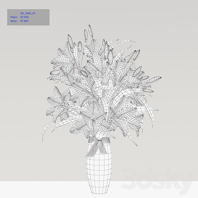 Bouquet \\ Lily 3DS Max Model - thumbnail 3