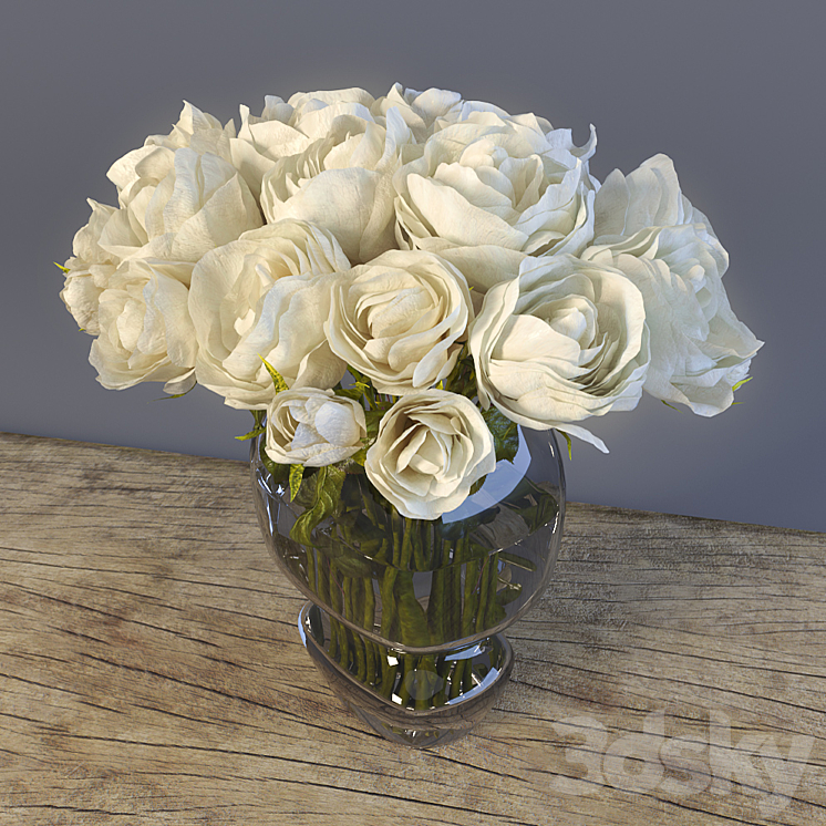 Bouquet of 29 Roses 3DS Max - thumbnail 2