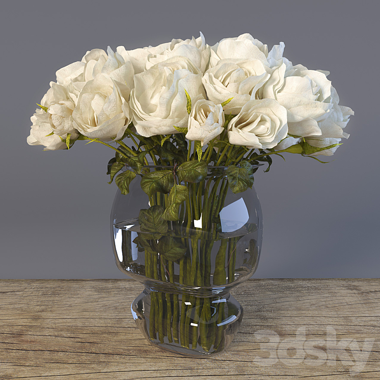 Bouquet of 29 Roses 3DS Max - thumbnail 1