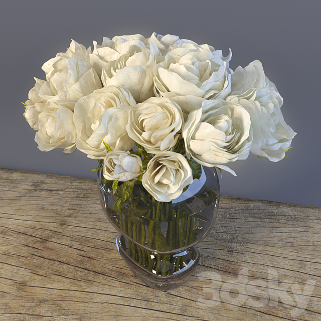 Bouquet of 29 Roses 3DS Max Model - thumbnail 2