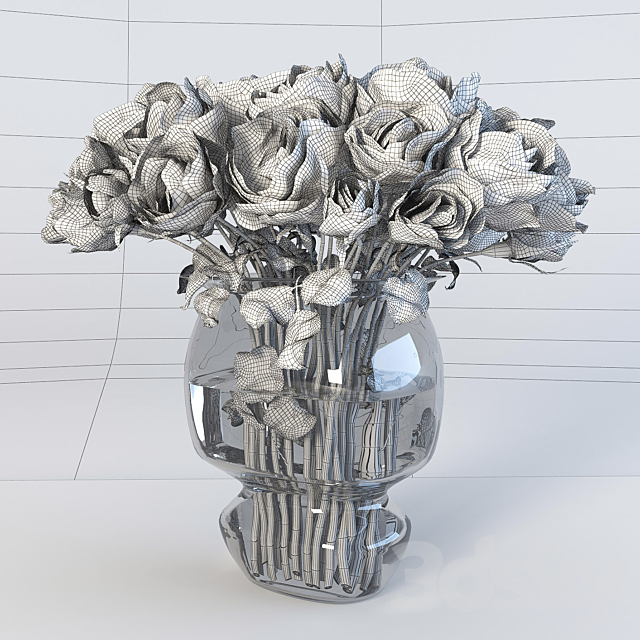 Bouquet of 29 Roses 3DS Max Model - thumbnail 3