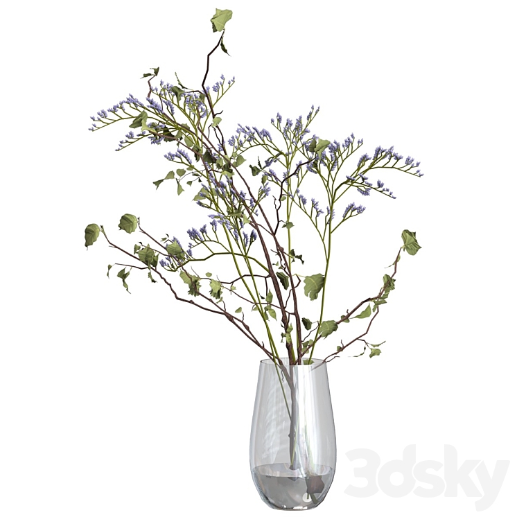 Bouquet of branches and flowers 3DS Max Model - thumbnail 2