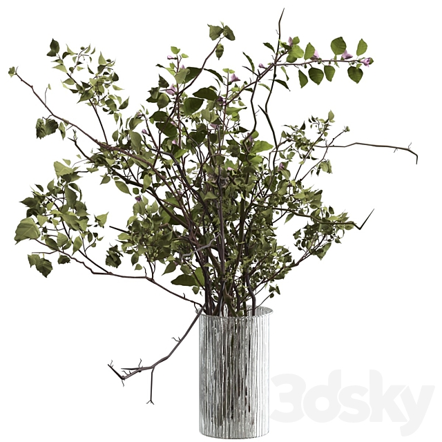 Bouquet of branches and flowers 3ds Max - thumbnail 2