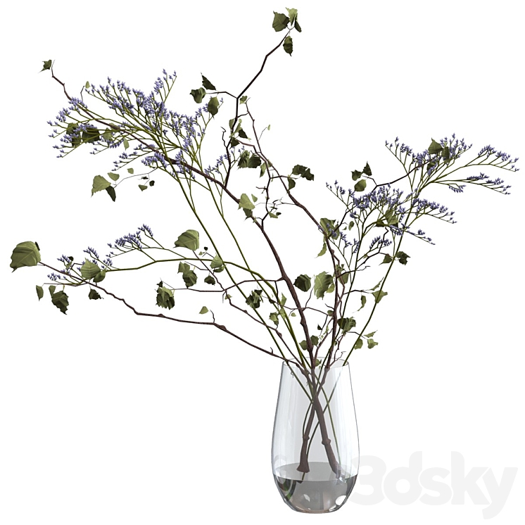 Bouquet of branches and flowers 3DS Max - thumbnail 1