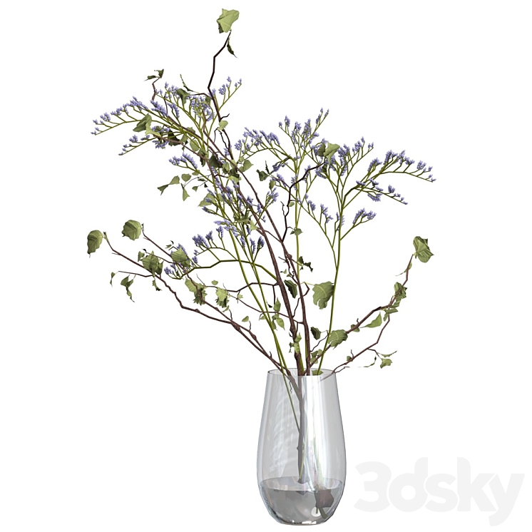 Bouquet of branches and flowers 3DS Max - thumbnail 2