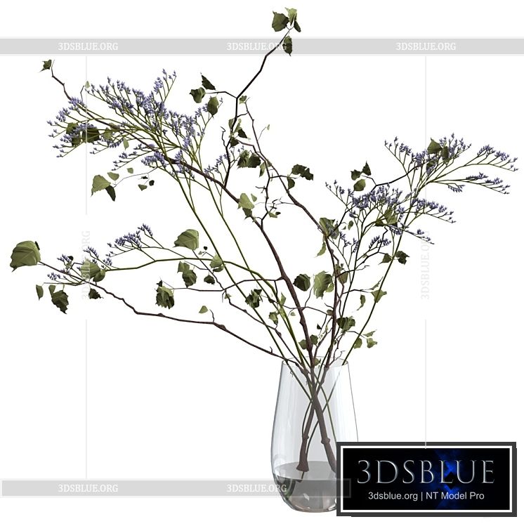 Bouquet of branches and flowers 3DS Max - thumbnail 3