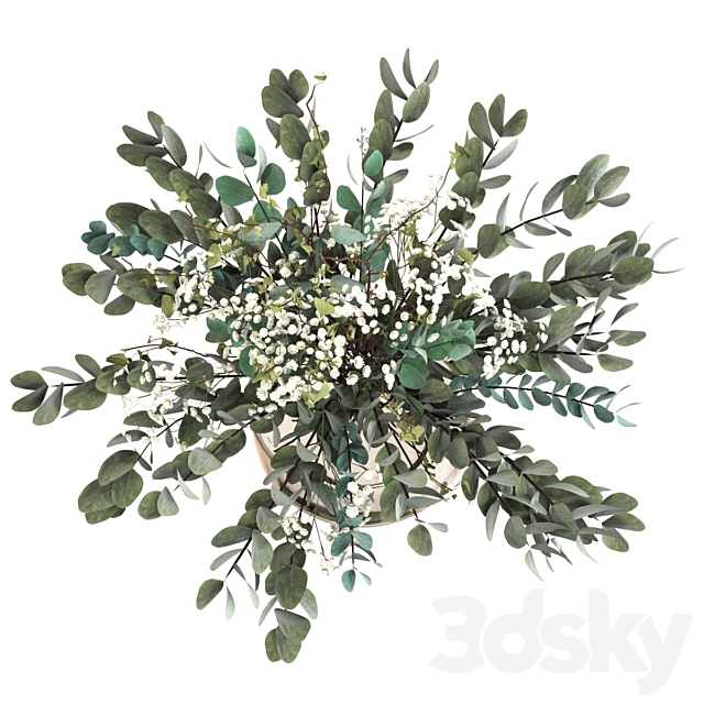 Bouquet of branches and herbs 3ds Max - thumbnail 3