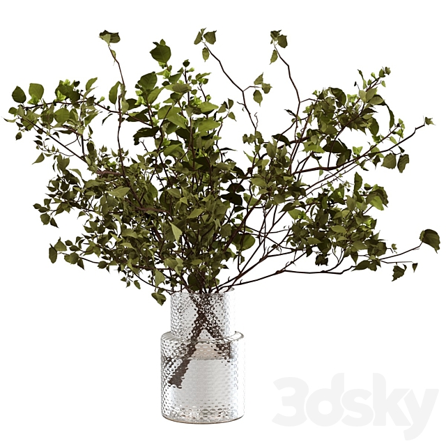 Bouquet of branches with foliage 3ds Max - thumbnail 2