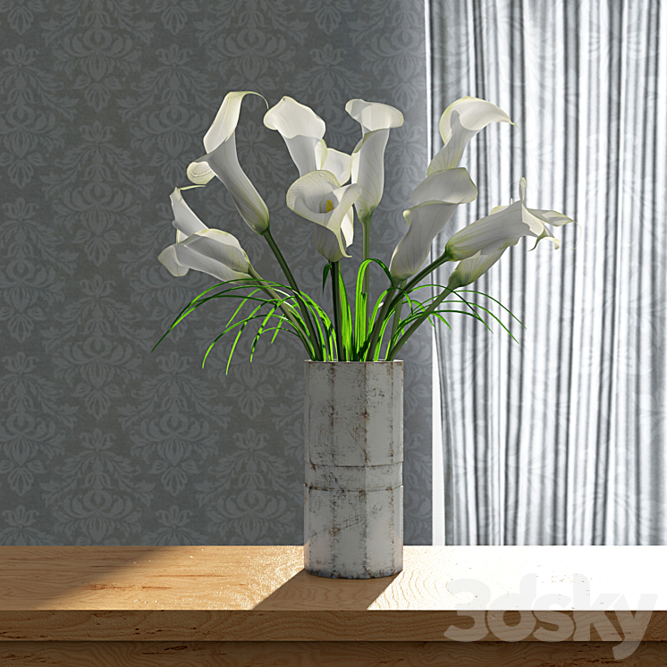 Bouquet of callas 3DS Max - thumbnail 2