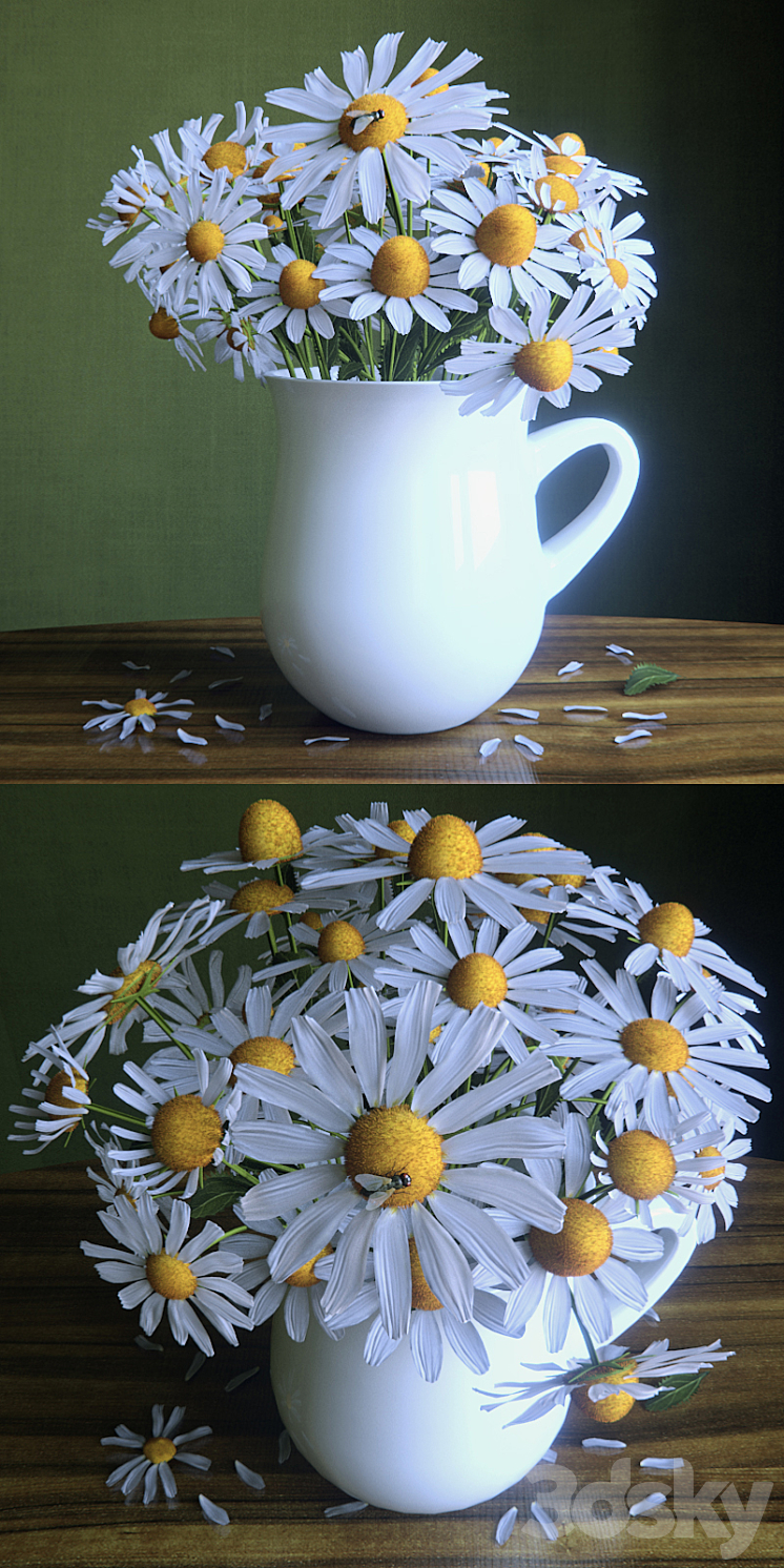 Bouquet of daisies 3DS Max - thumbnail 2