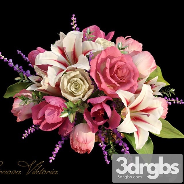 Bouquet Of Different Flowers 3dsmax Download - thumbnail 1