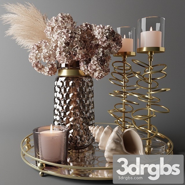 Bouquet of Dry Hydrangea and Pampas Grass With a Sinkinstagram 3dsmax Download - thumbnail 1