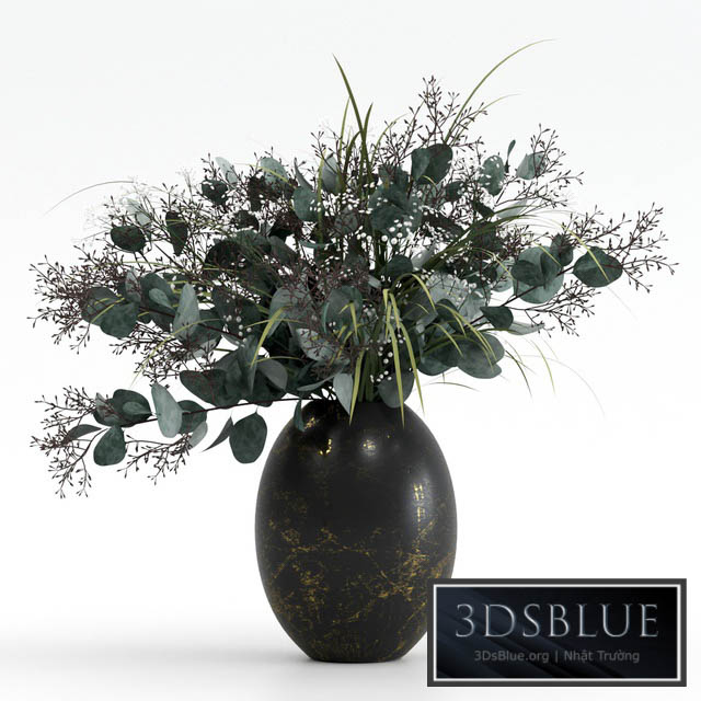 Bouquet of eucalyptus with grass 3DS Max - thumbnail 3