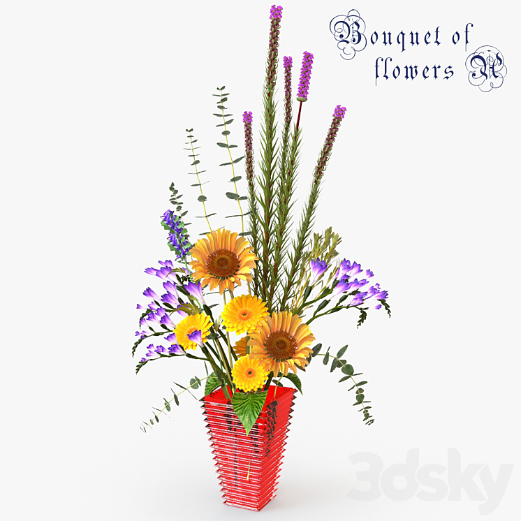 Bouquet of flowers A 3DS Max Model - thumbnail 1