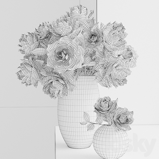 Bouquet of flowers in a vase 19 3ds Max - thumbnail 2