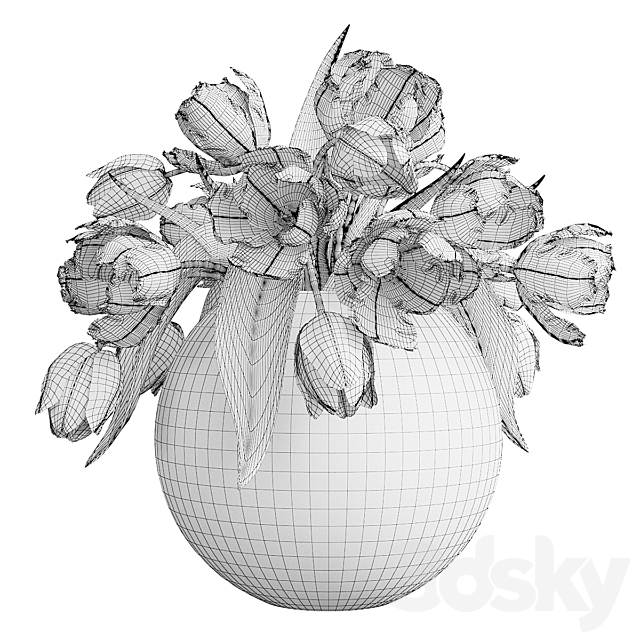 Bouquet of flowers in a vase 20 3ds Max - thumbnail 2