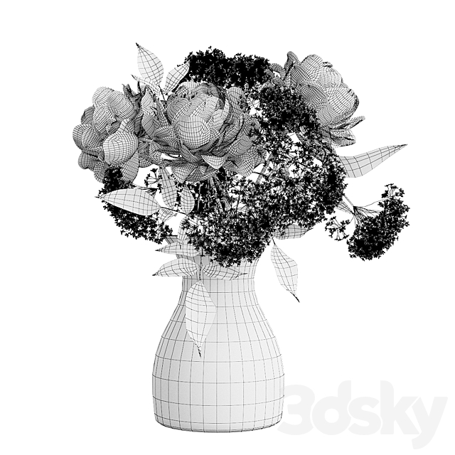 Bouquet of flowers in a vase 23 3DS Max Model - thumbnail 2