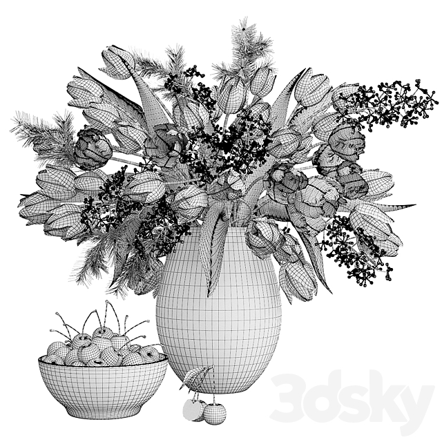 Bouquet of flowers in a vase 25 3DSMax File - thumbnail 3