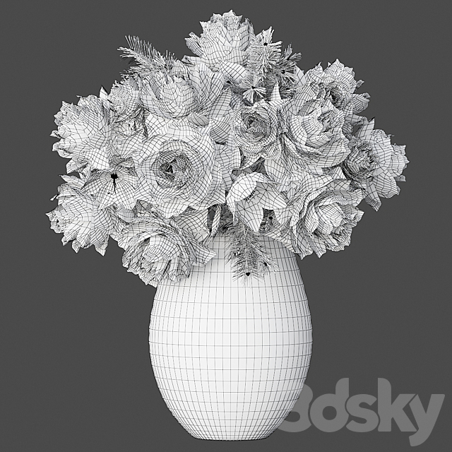 Bouquet of flowers in a vase 27 3DS Max Model - thumbnail 2