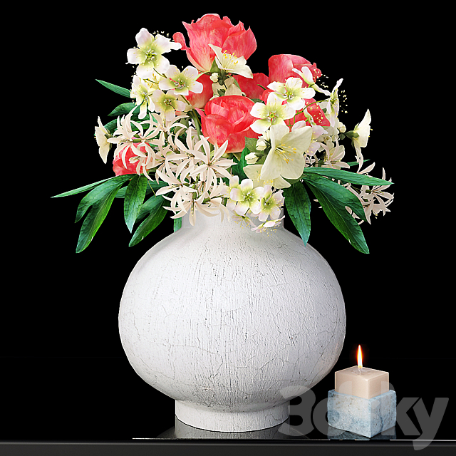 Bouquet of flowers in a vase 3DSMax File - thumbnail 1