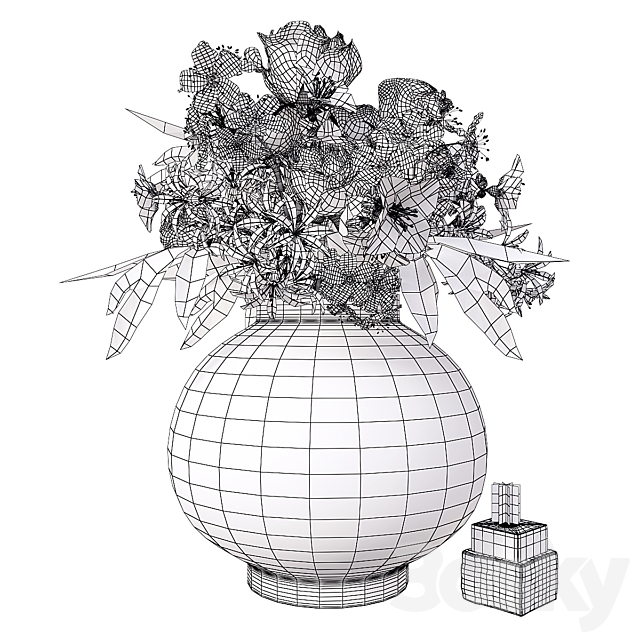 Bouquet of flowers in a vase 3DSMax File - thumbnail 2