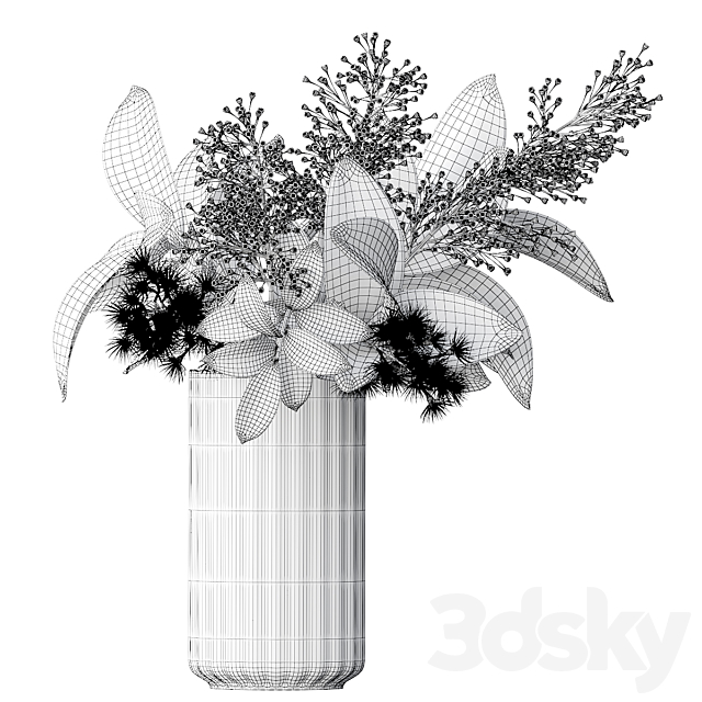 Bouquet of flowers in a vase 59 3ds Max - thumbnail 2