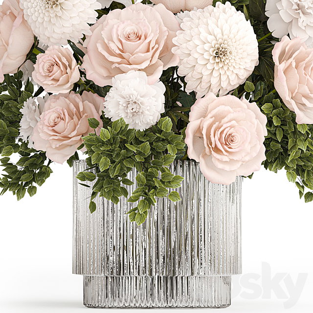 Bouquet of flowers. Set 393. 3DS Max Model - thumbnail 4