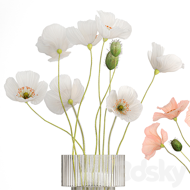 Bouquet of flowers. Set 400. 3ds Max - thumbnail 2