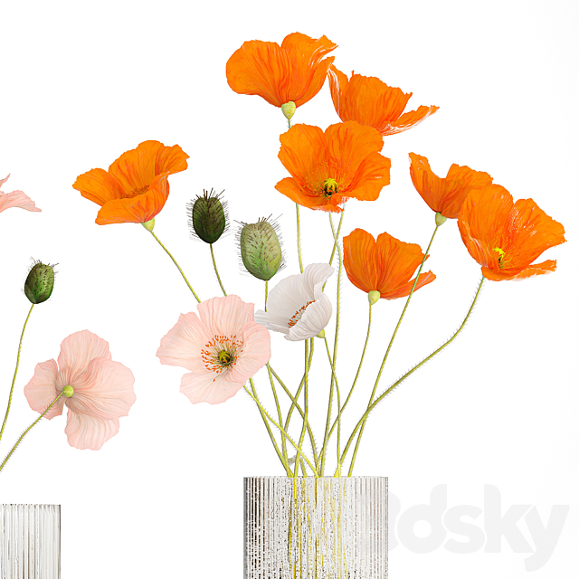 Bouquet of flowers. Set 400. 3ds Max - thumbnail 3