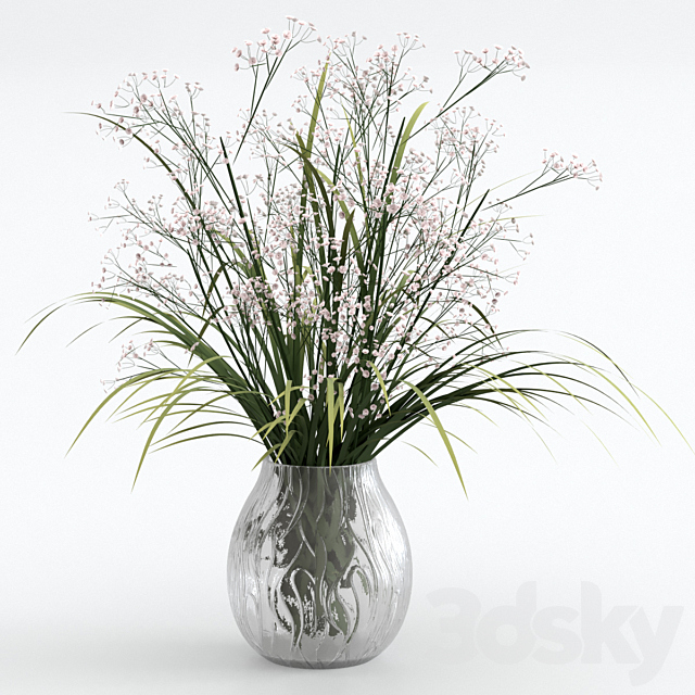 Bouquet of grass with flowers 3DSMax File - thumbnail 1