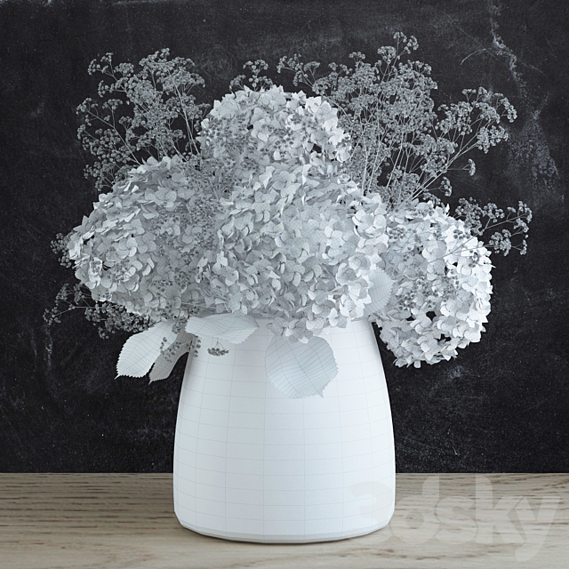 Bouquet of Gypsophila with Hyndrangeas 3DSMax File - thumbnail 3