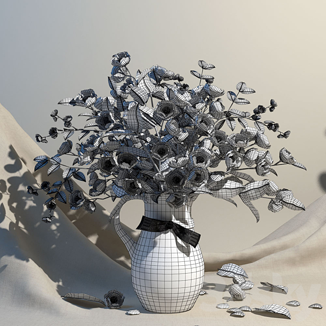 Bouquet of jasmine 3ds Max - thumbnail 2