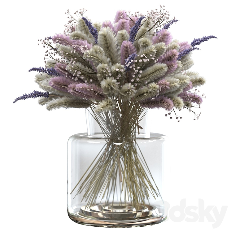 Bouquet of lagurus and lavender 3DS Max - thumbnail 2