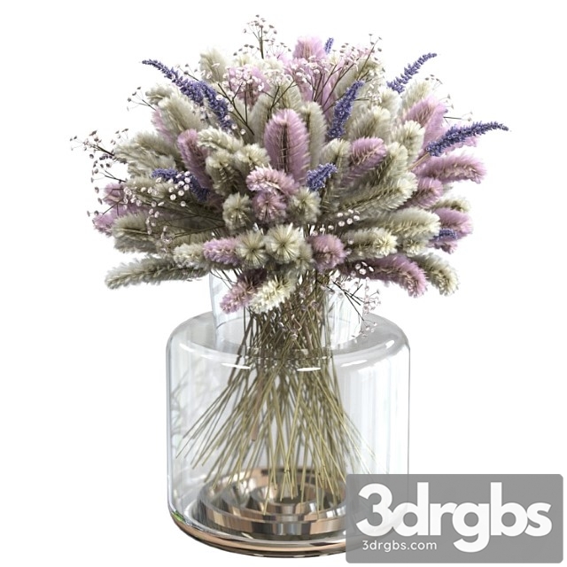 Bouquet of Lagurus and Lavender 3dsmax Download - thumbnail 1