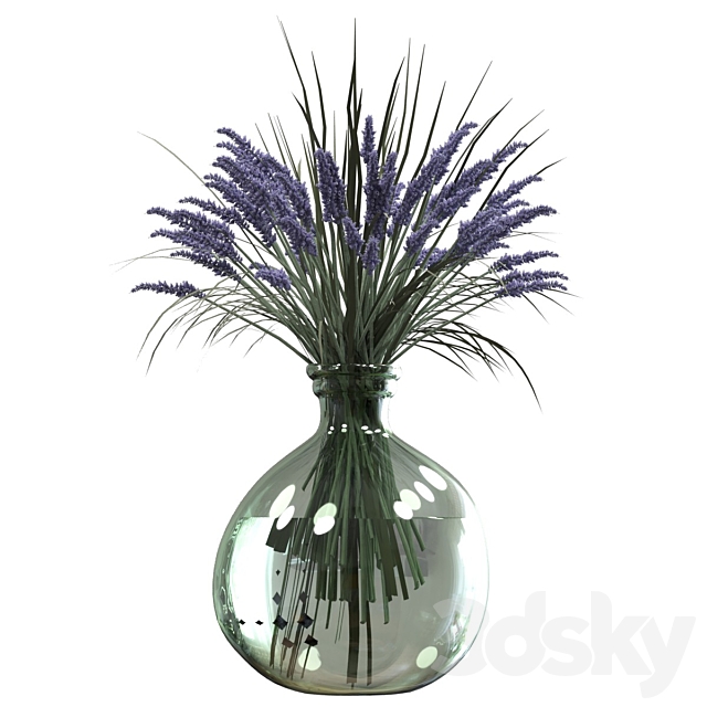 Bouquet of lavender 3DS Max Model - thumbnail 2