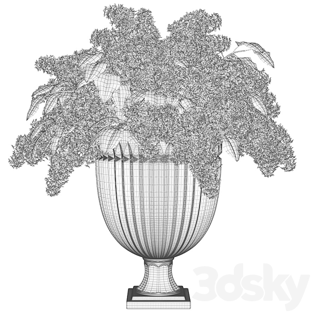 Bouquet of lilacs in a glass vase 3ds Max - thumbnail 2