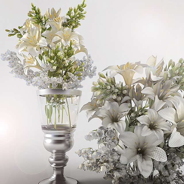 bouquet of lilies with: lilies of the Valley 3DSMax File - thumbnail 1