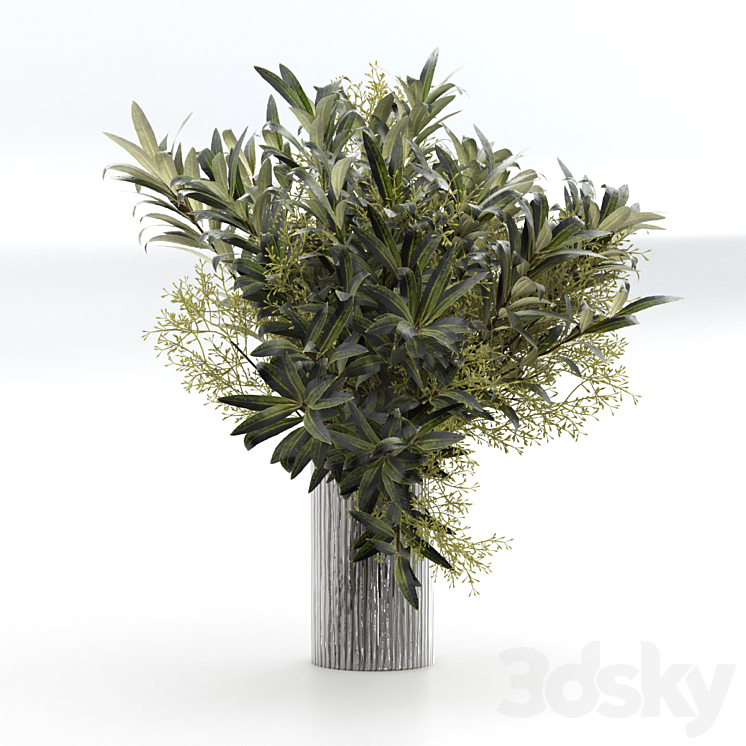 Bouquet of olive branches. 3DS Max - thumbnail 2