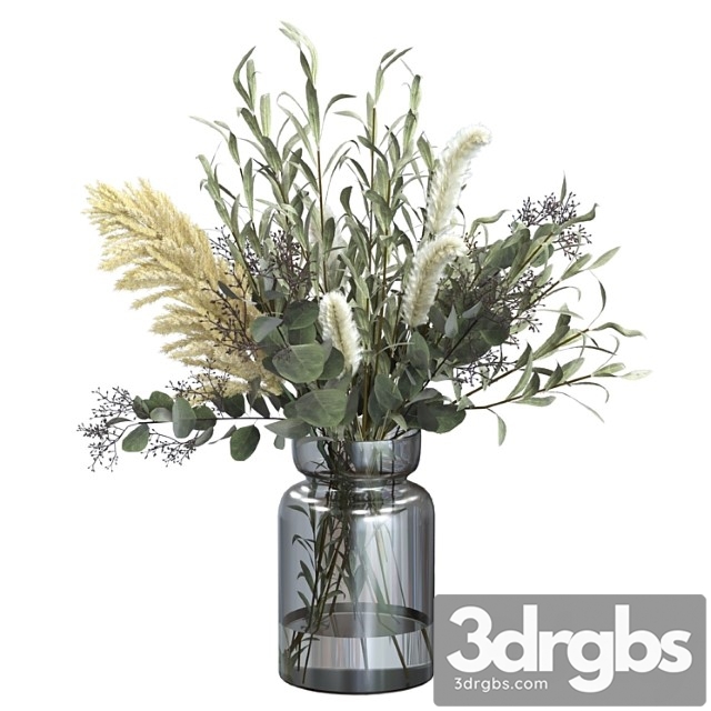 Bouquet of olive with pennisetum and pampas grass - thumbnail 1