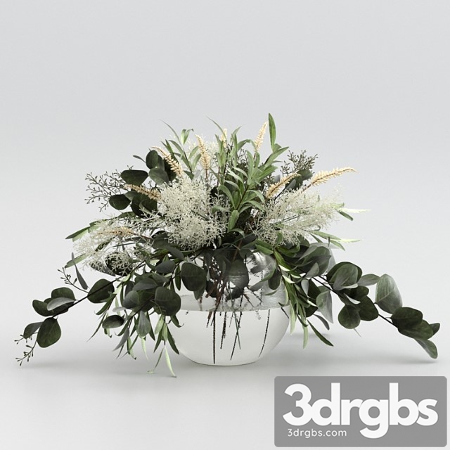 Bouquet Of Olives With Eucalyptus And Grass 1 3dsmax Download - thumbnail 1