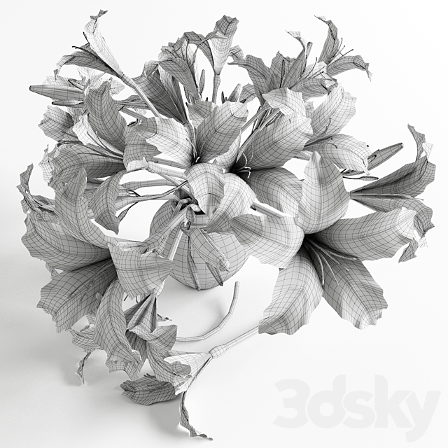 Bouquet of orange lilies 3DS Max Model - thumbnail 3