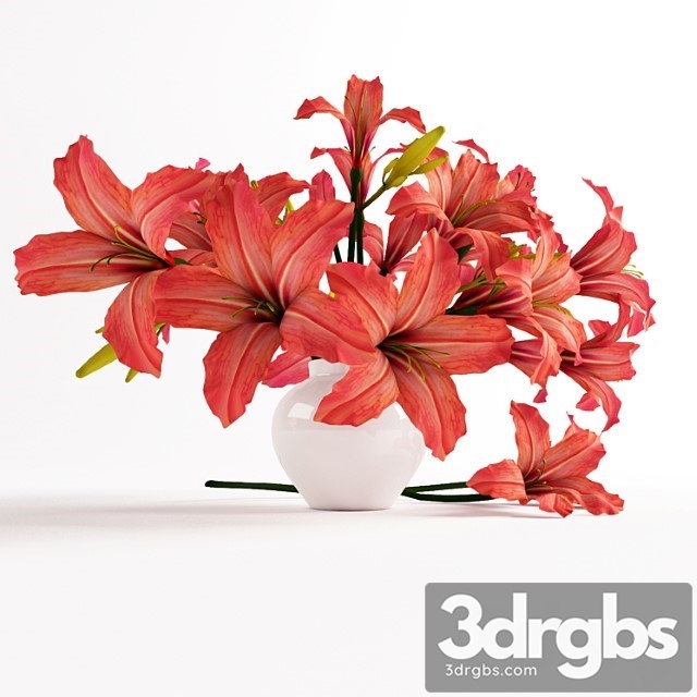 Bouquet Of Orange Lilies 3dsmax Download - thumbnail 1