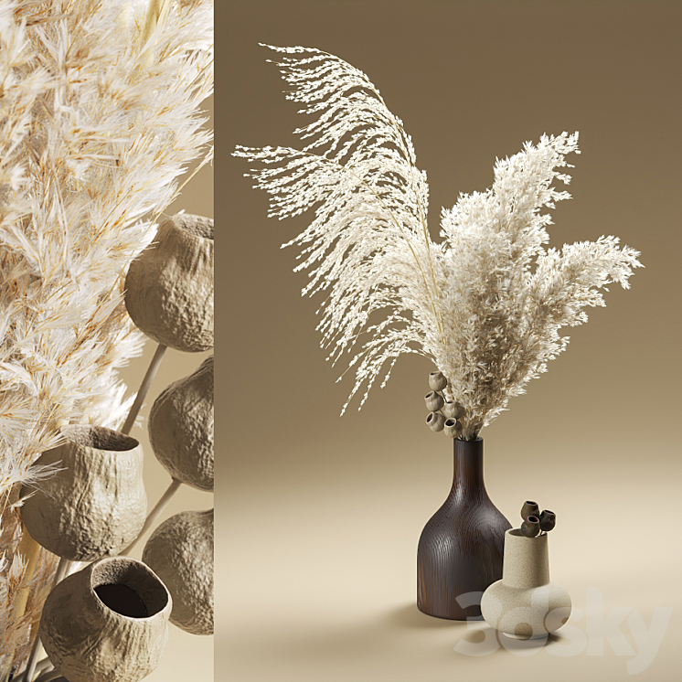 Bouquet of pampas grass 3DS Max - thumbnail 2