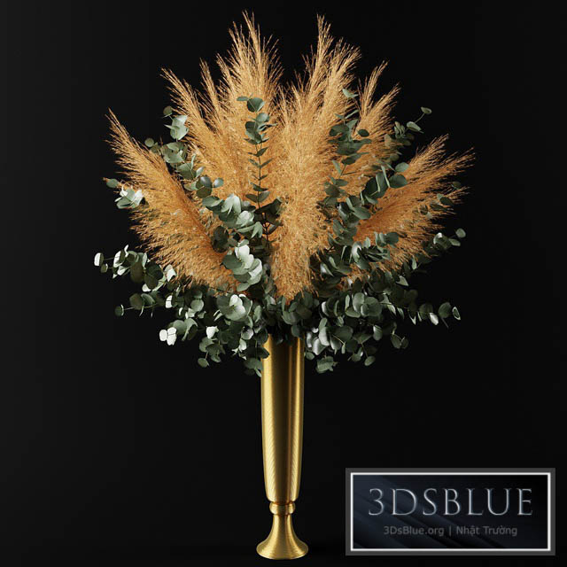 Bouquet of pampas grass and eucalyptus branches 3DS Max - thumbnail 3