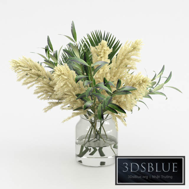 Bouquet of pampas olives and palm leaves 3DS Max - thumbnail 3