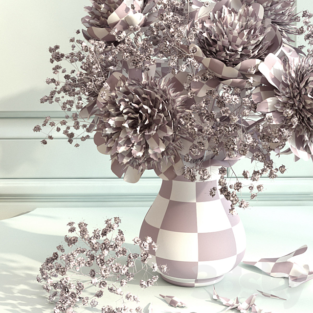 Bouquet of peonies with verdure 3DSMax File - thumbnail 3