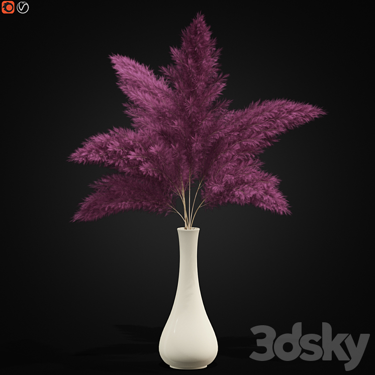 Bouquet of pink pampas 3DS Max Model - thumbnail 1