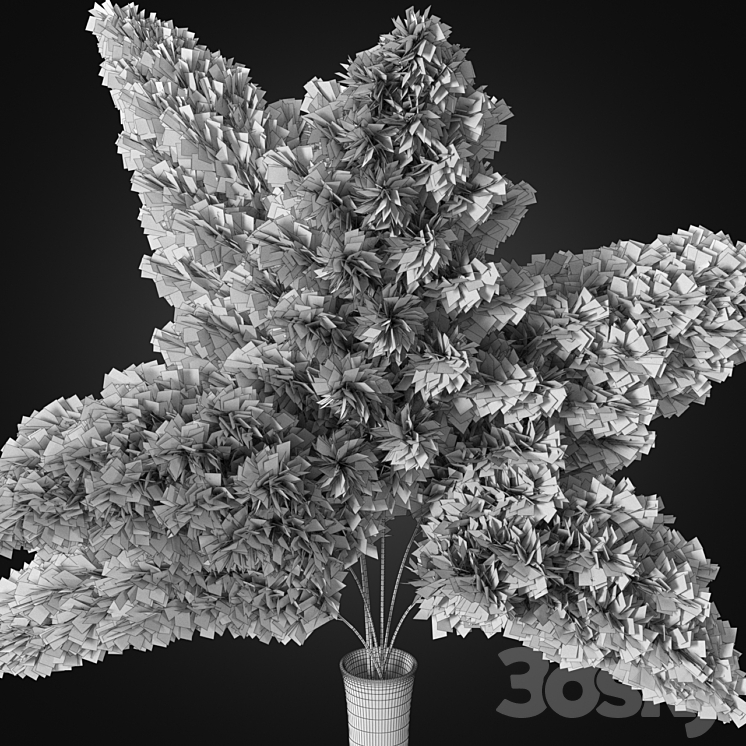 Bouquet of pink pampas 3DS Max Model - thumbnail 2