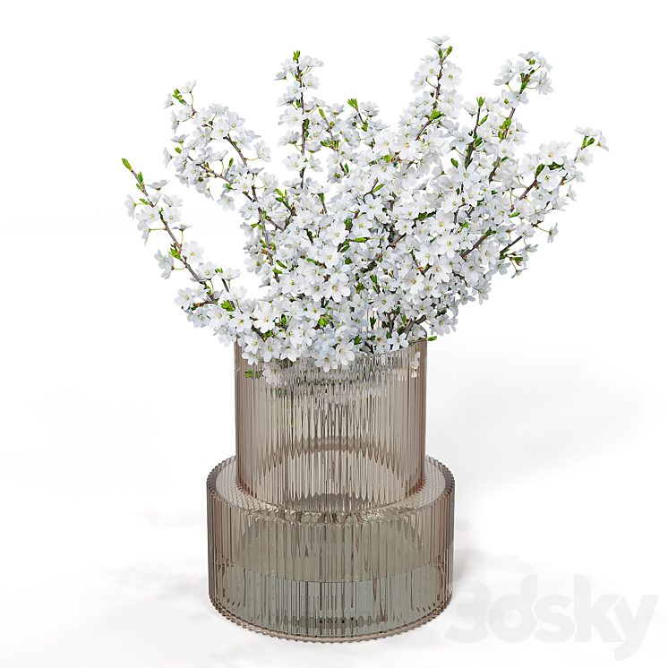 Bouquet of plum blossoms in a vase H&M 3DS Max - thumbnail 1