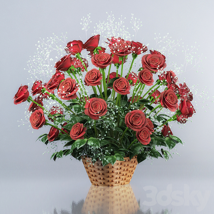 Bouquet of red roses 3DS Max - thumbnail 1